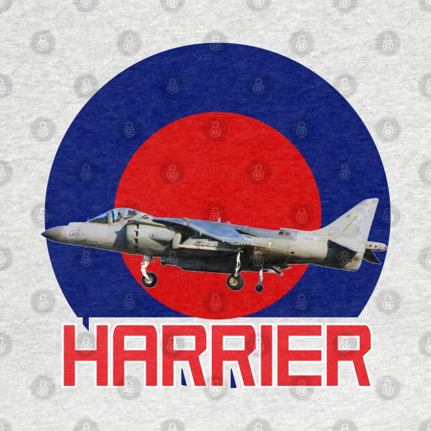 Harrier Jump jet in RAF Roundel by AJ techDesigns